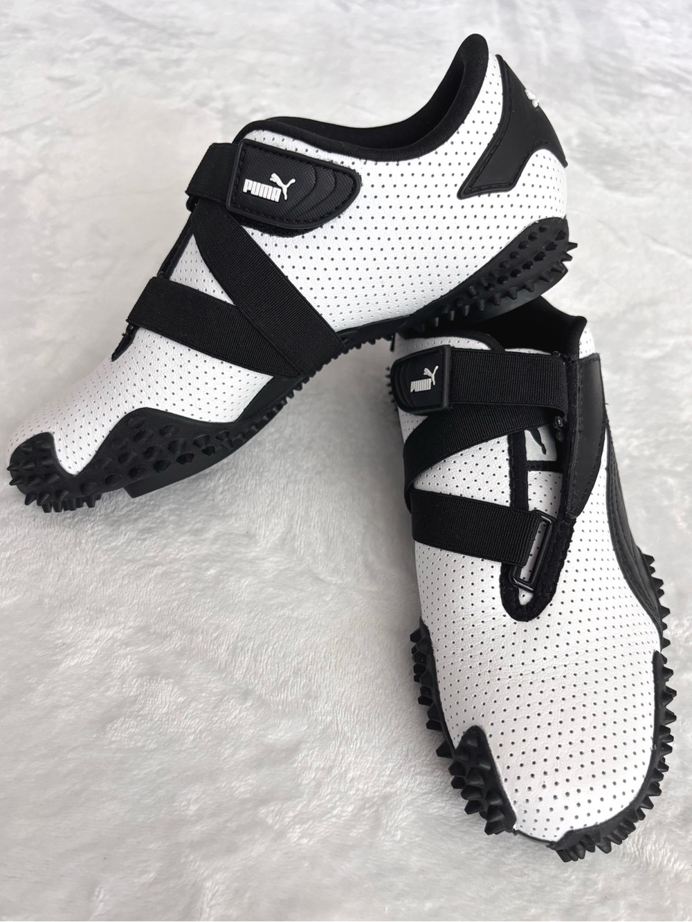 PUMA Mostro Perforated Black & White Leather Sneakers--NEW--7